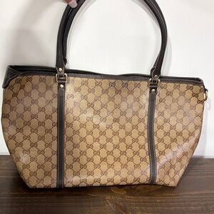 Gucci Tan and Brown Signature Tote